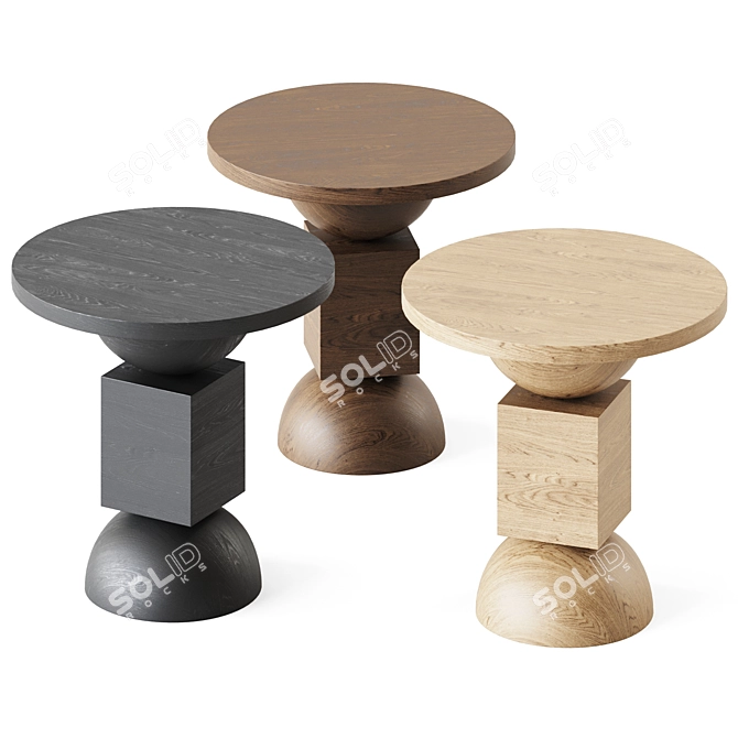 Elegant Ebony End Table 3D model image 1