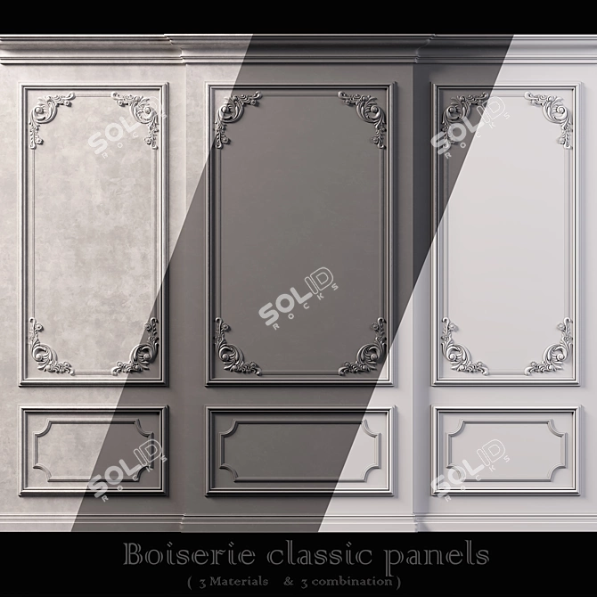 Elegant Wall Molding: 3D Max 2014, Corona 6.2, FBX & OBJ Export 3D model image 1