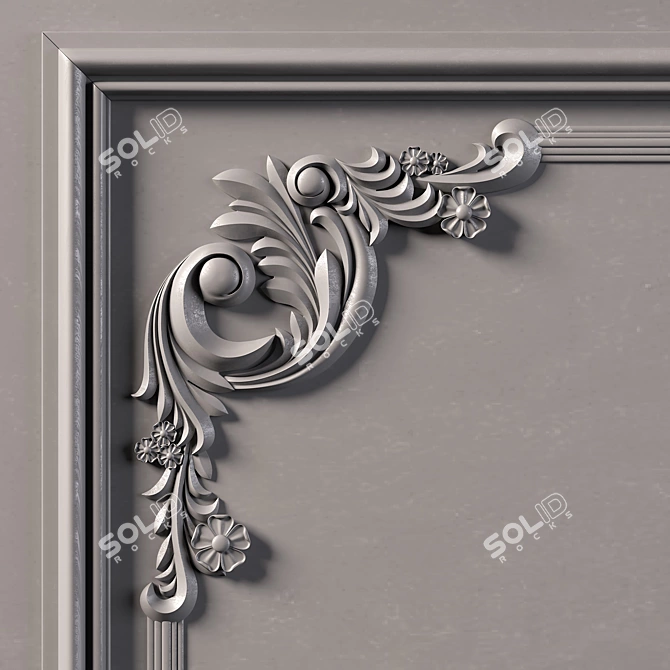 Elegant Wall Molding: 3D Max 2014, Corona 6.2, FBX & OBJ Export 3D model image 5