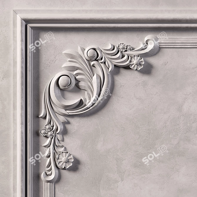 Elegant Wall Molding: 3D Max 2014, Corona 6.2, FBX & OBJ Export 3D model image 6