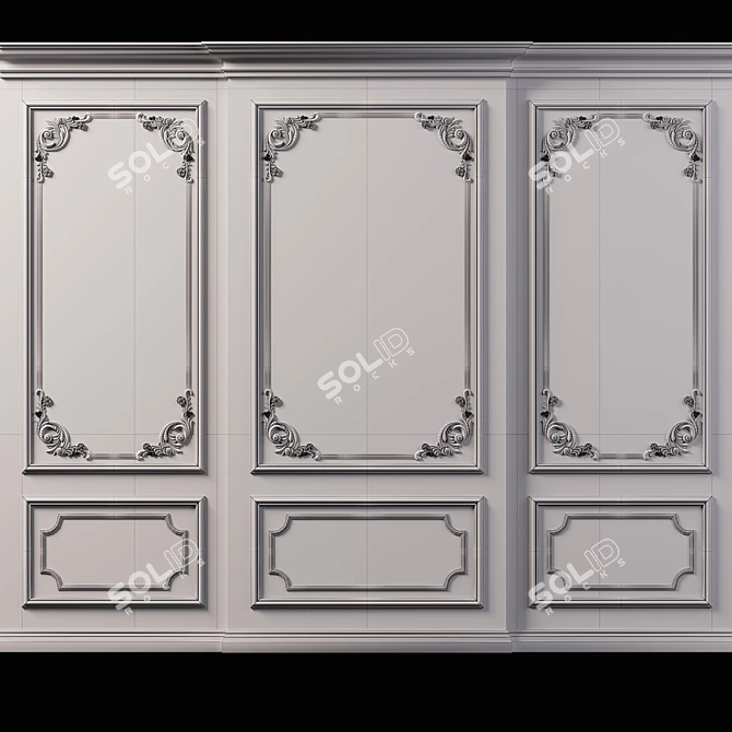 Elegant Wall Molding: 3D Max 2014, Corona 6.2, FBX & OBJ Export 3D model image 7