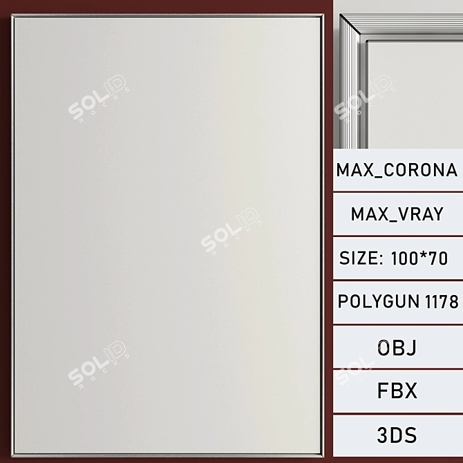 Modern Minimal Abstract Frame: Photo Frame 170 3D model image 6