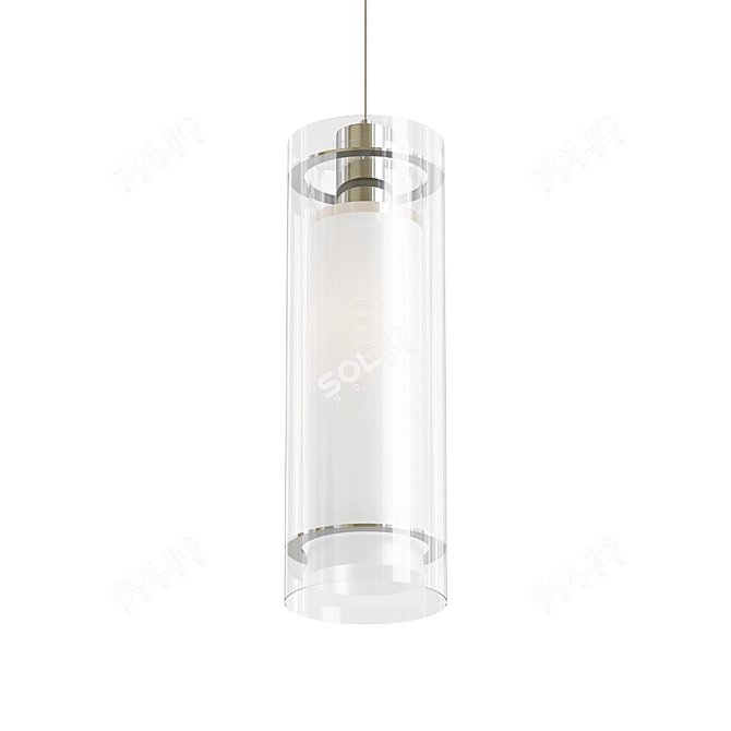 Dual Glass Cylinder Pendant 3D model image 1