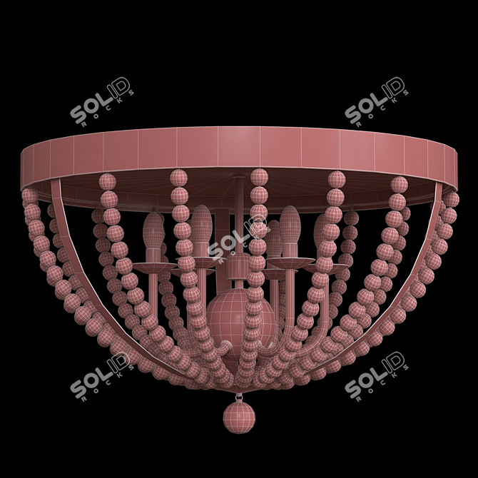 Elegant Roxy 6-Light Ceiling Fixture 3D model image 2