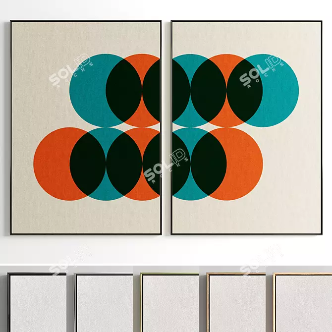 Minimal Abstract Photo Frame Set 3D model image 1