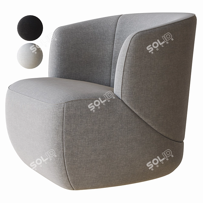 Elegant Comfort: Rolf Benz Armchair 3D model image 1