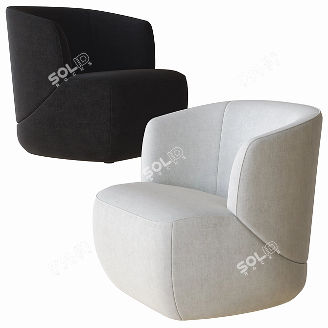 Elegant Comfort: Rolf Benz Armchair 3D model image 2