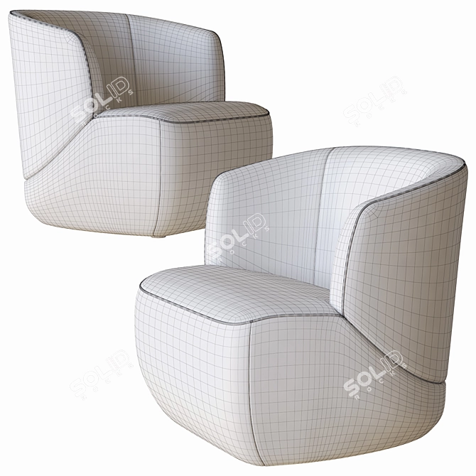 Elegant Comfort: Rolf Benz Armchair 3D model image 3