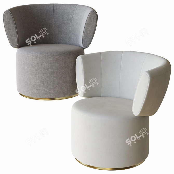 Modern Elegance: Rolf Benz Armchair 684 3D model image 2