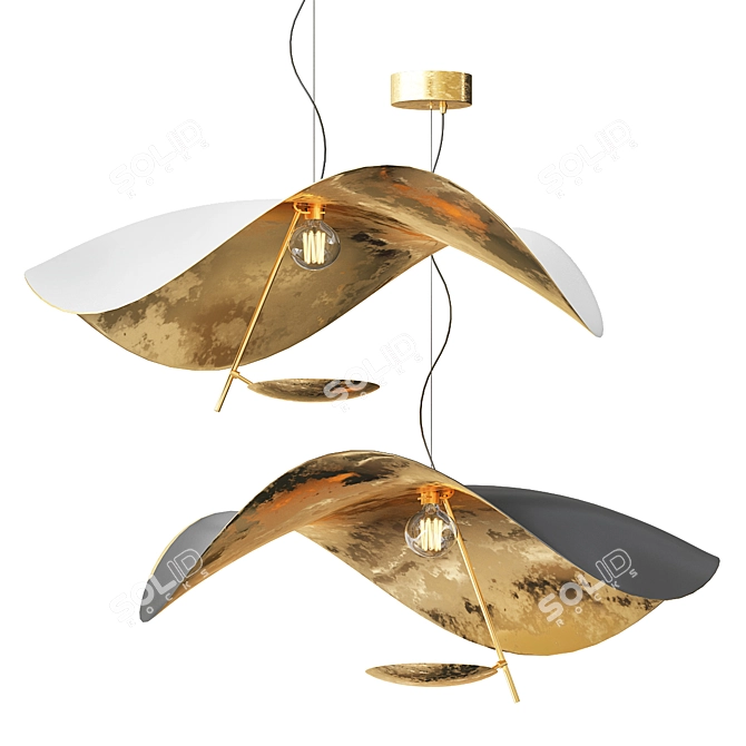 Elegant Lederam Manta S1 Pendant 3D model image 1