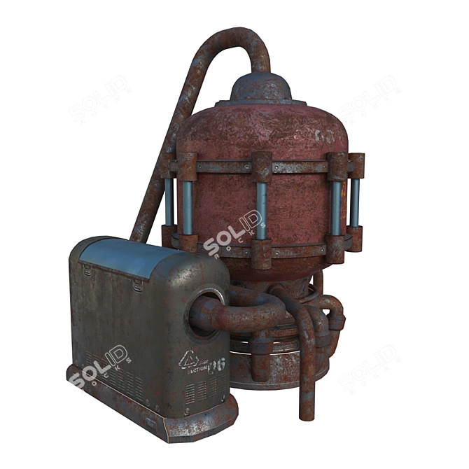 Vintage Oil Tank: Game-Ready 3D Model 3D model image 3