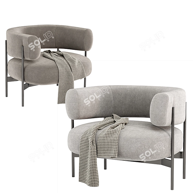 Elegant CINI Armchair - HC28 Cosmo 3D model image 3