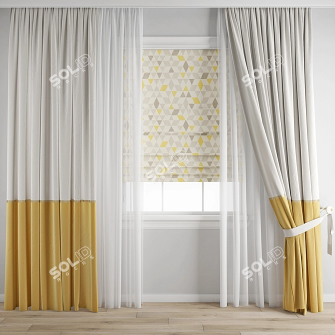 Polygonal Curtain Model 3D model image 1