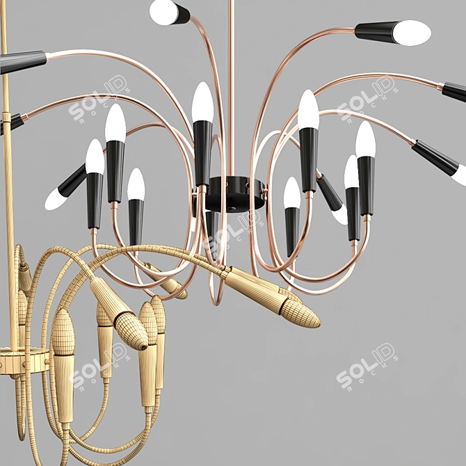 Modern Art Deco LED Pendant Light 3D model image 5