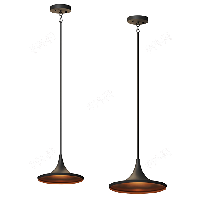 Modern Outdoor Pendant Light 3D model image 1