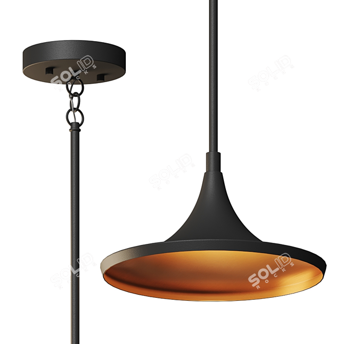 Modern Outdoor Pendant Light 3D model image 2