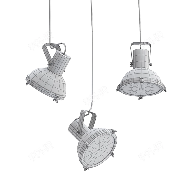 Modern Swivel Pendant Lamp 3D model image 2