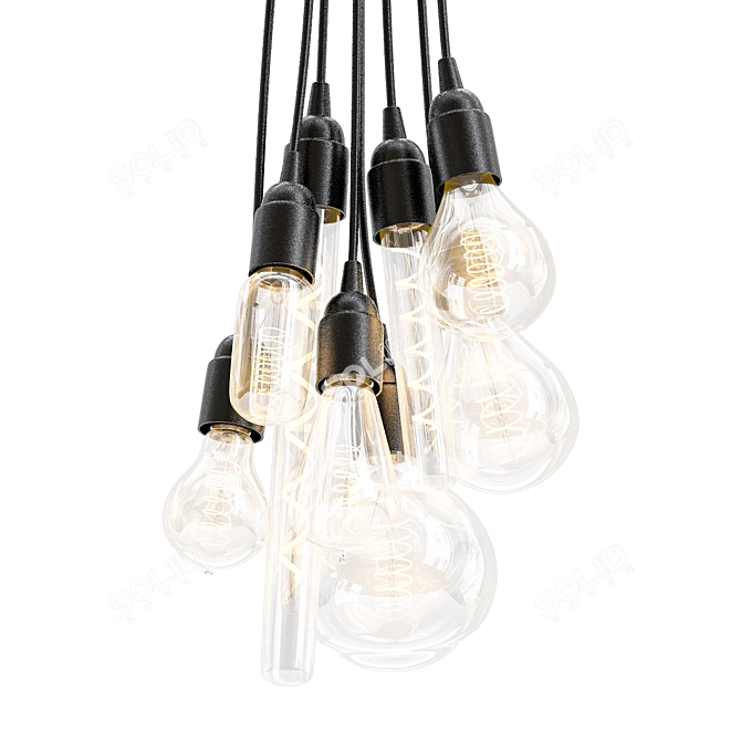 Vintage Edison Filament Light Bulb 3D model image 1