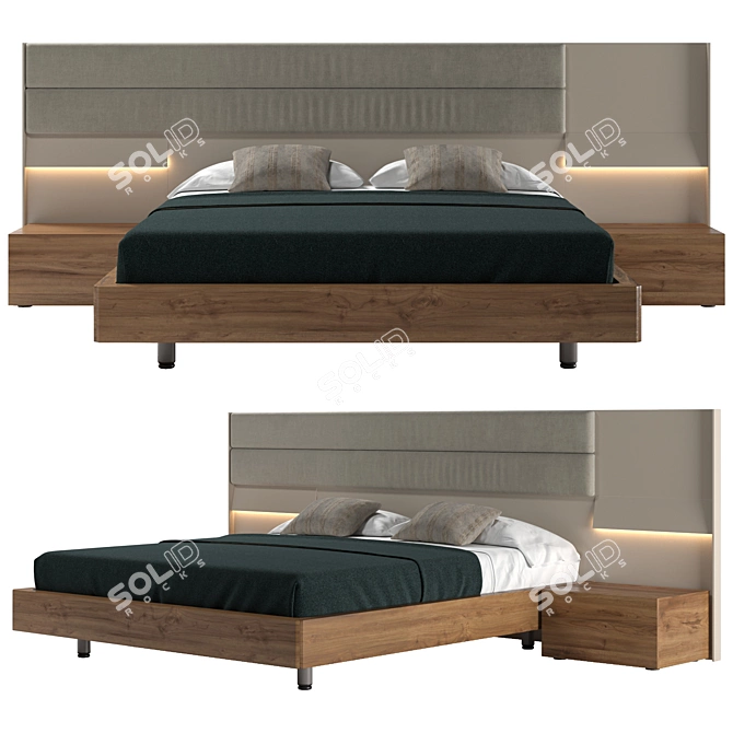 Intana Bed: Stylish and Functional Furnishing 3D model image 1