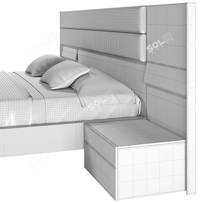 Intana Bed: Stylish and Functional Furnishing 3D model image 6