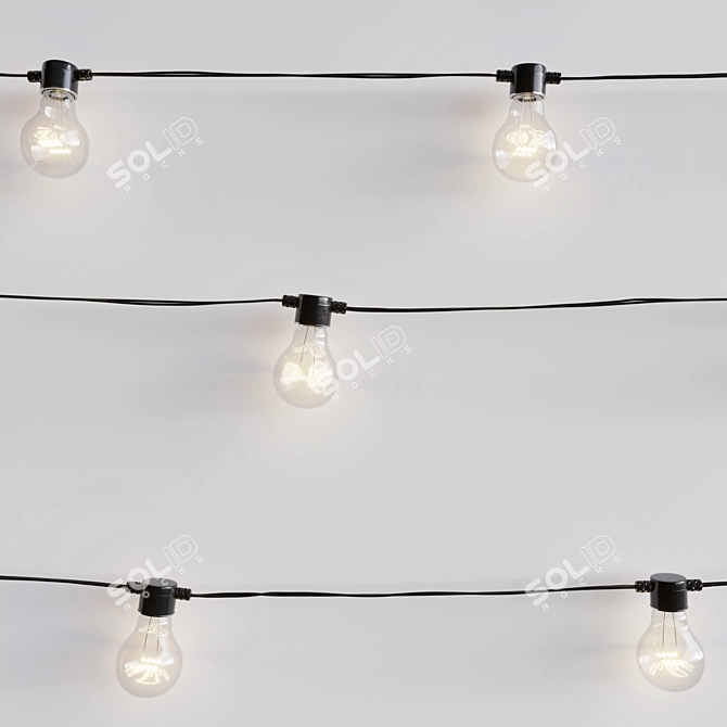 Adjustable Turbosmooth Garland/Bulb String 3D model image 2