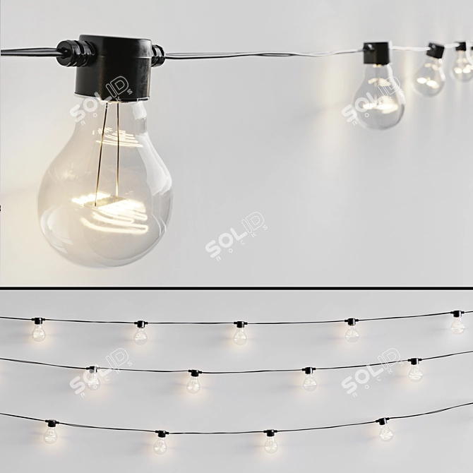 Adjustable Turbosmooth Garland/Bulb String 3D model image 4