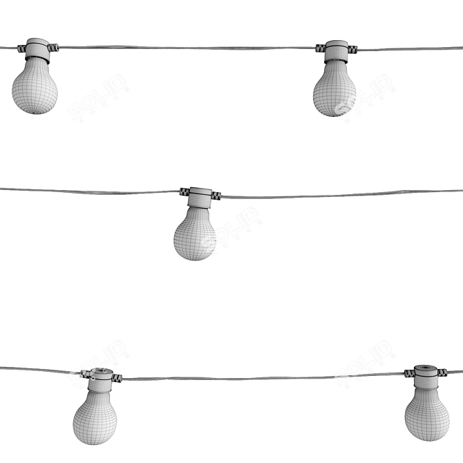 Adjustable Turbosmooth Garland/Bulb String 3D model image 5