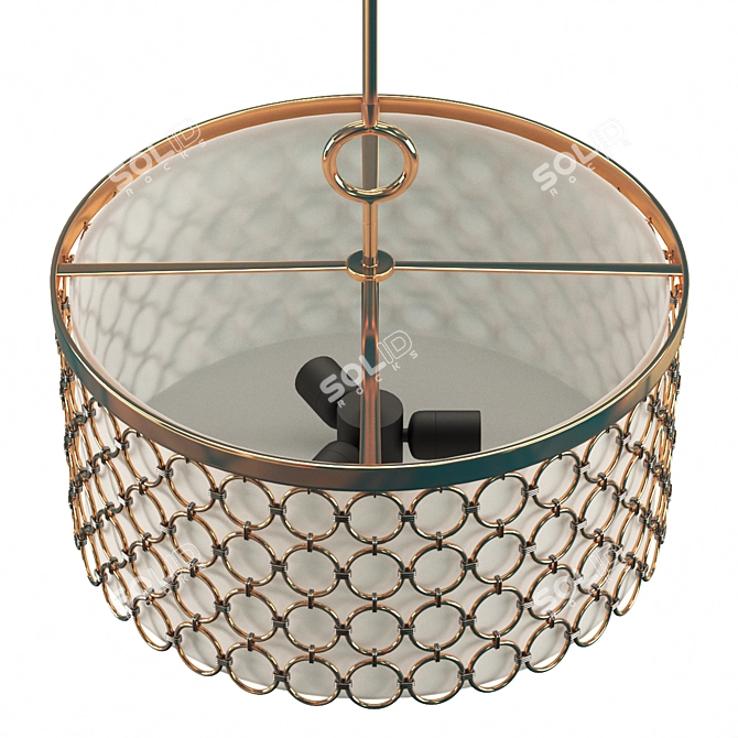 Title: Nye Painted Brass Drum Chandelier 3D model image 3