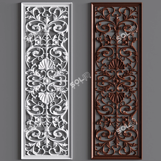 Elegant Decorative Plaster 3D model image 3