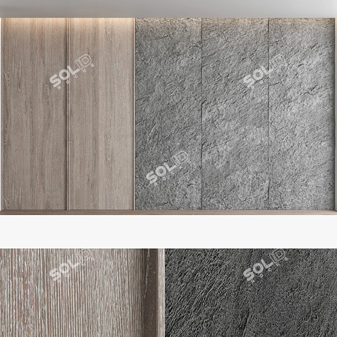 Decorative Stone Wall Panel Set 3D model image 2