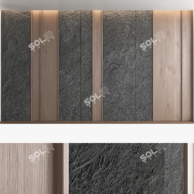 Decorative Stone Wall Panel Set 3D model image 3