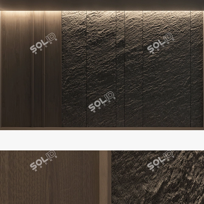 Decorative Stone Wall Panel Set 3D model image 5