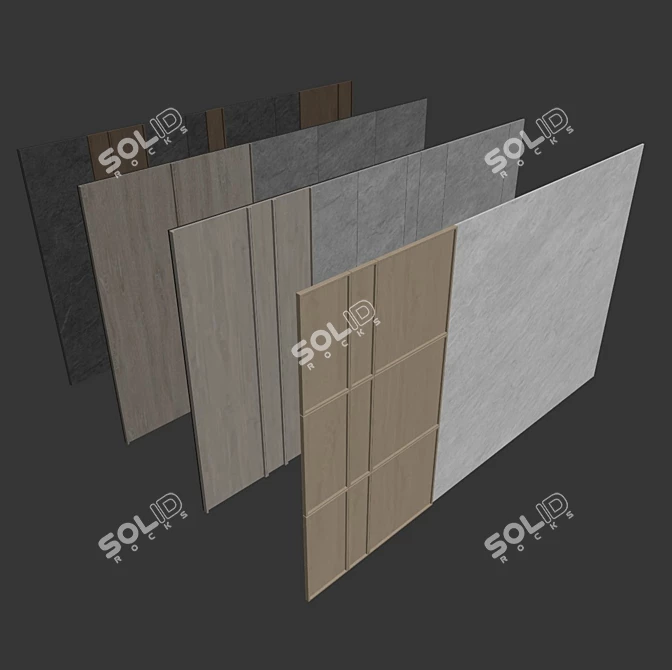 Decorative Stone Wall Panel Set 3D model image 6