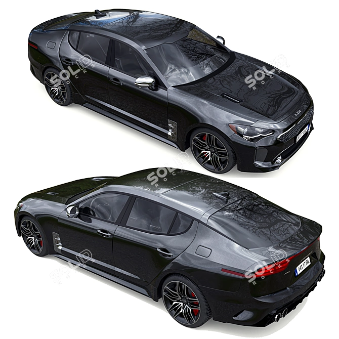 Sleek and Powerful: Kia Stinger 2021 3D model image 2