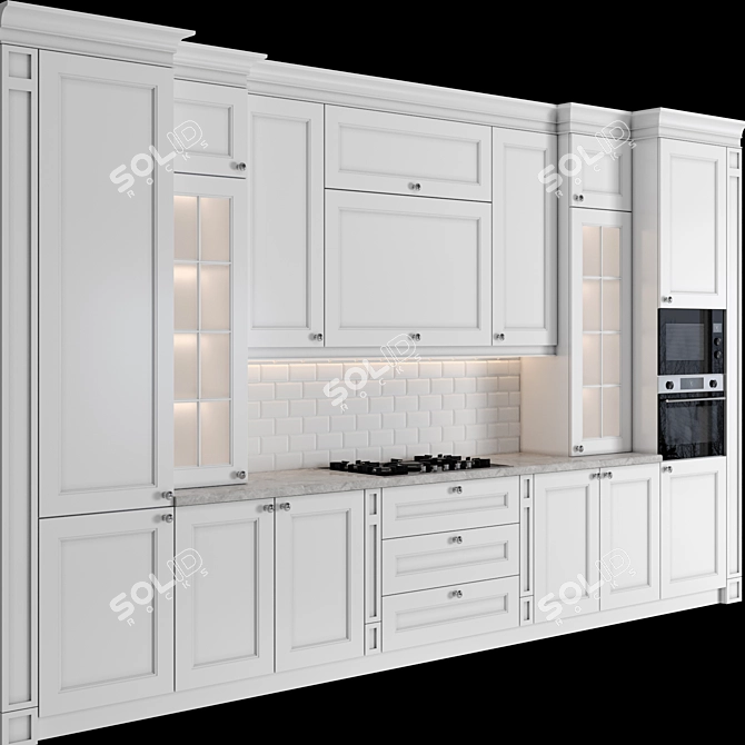 Classic Kitchen: Modular Design, High-Quality Renders 3D model image 4