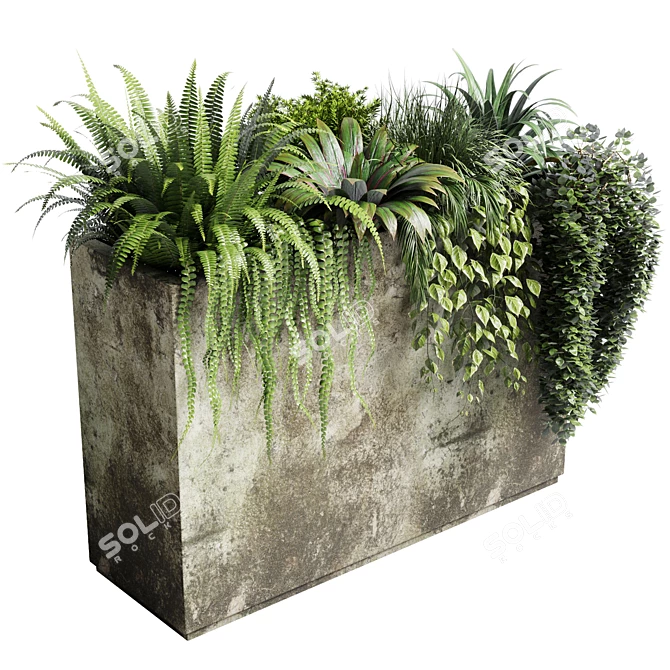 Dirty Concrete Vase Stand: Outdoor & Indoor Plant Collection 3D model image 1