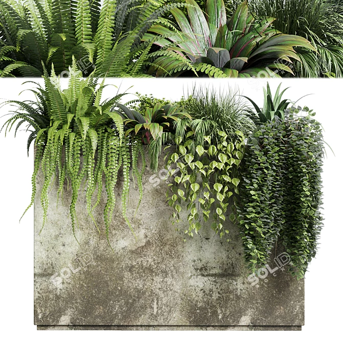 Dirty Concrete Vase Stand: Outdoor & Indoor Plant Collection 3D model image 2