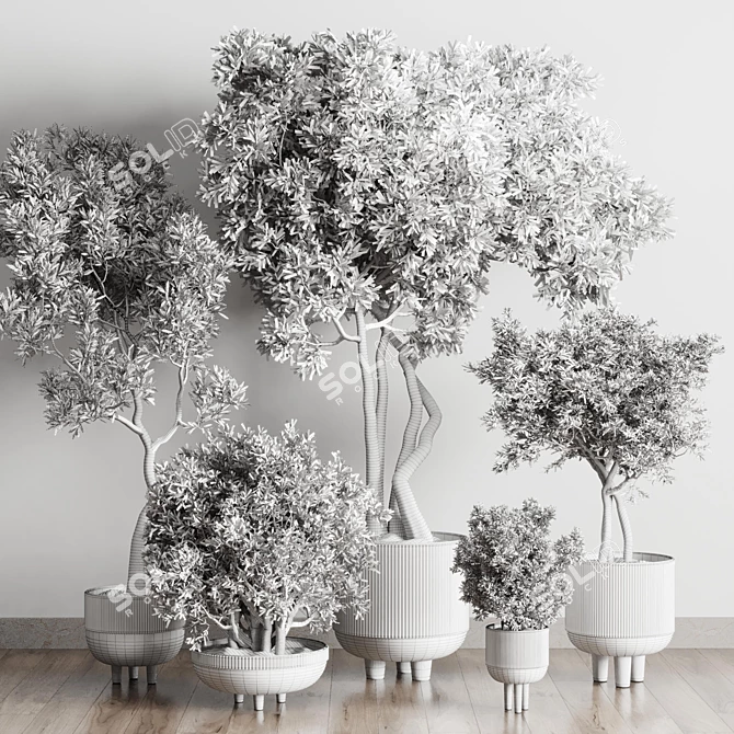 Concrete Pot Collection: Indoor Outdoor Plant Vase 3D model image 7