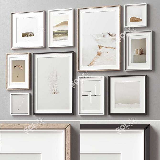 Versatile Collection of 10 Picture Frames 3D model image 6