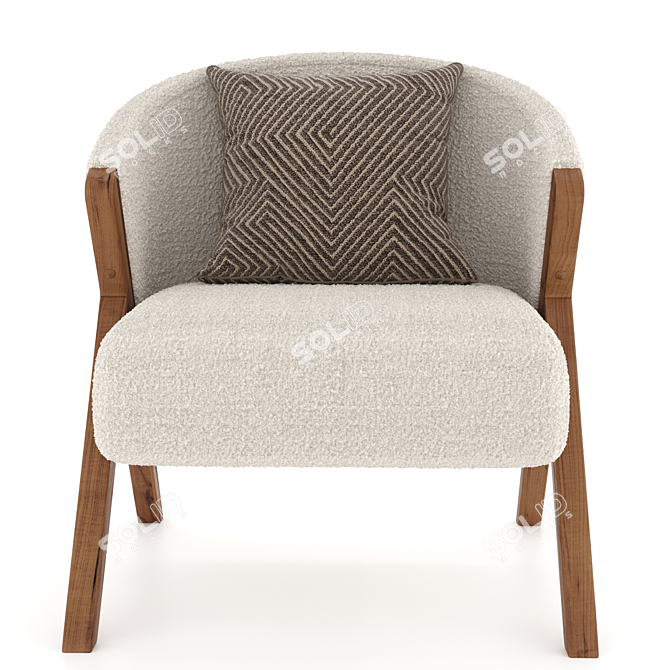 Zara Home Bouclé Armchair: Luxurious Upholstered Elegance 3D model image 3