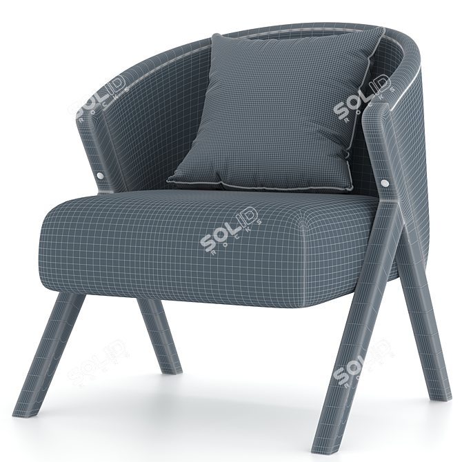 Zara Home Bouclé Armchair: Luxurious Upholstered Elegance 3D model image 5