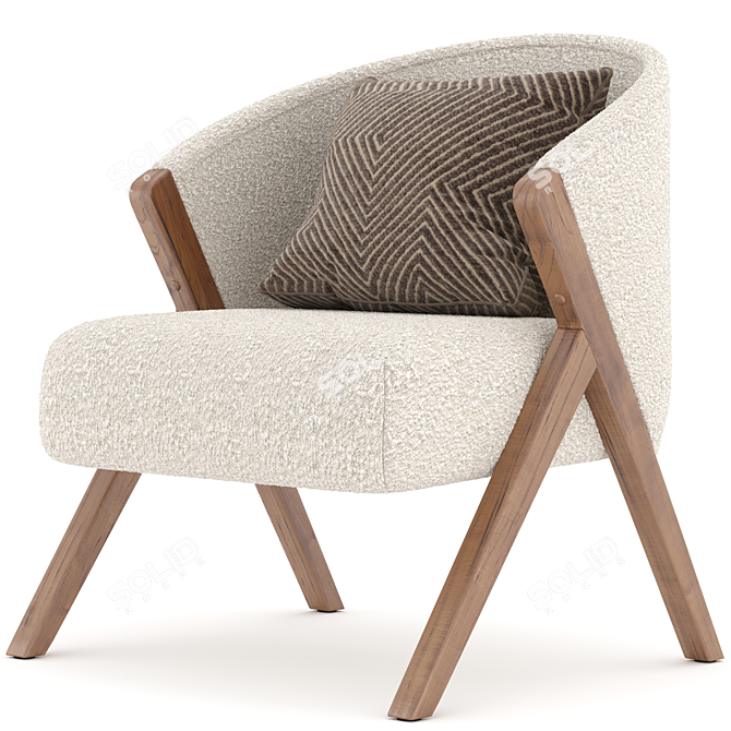 Zara Home Bouclé Armchair: Luxurious Upholstered Elegance 3D model image 7