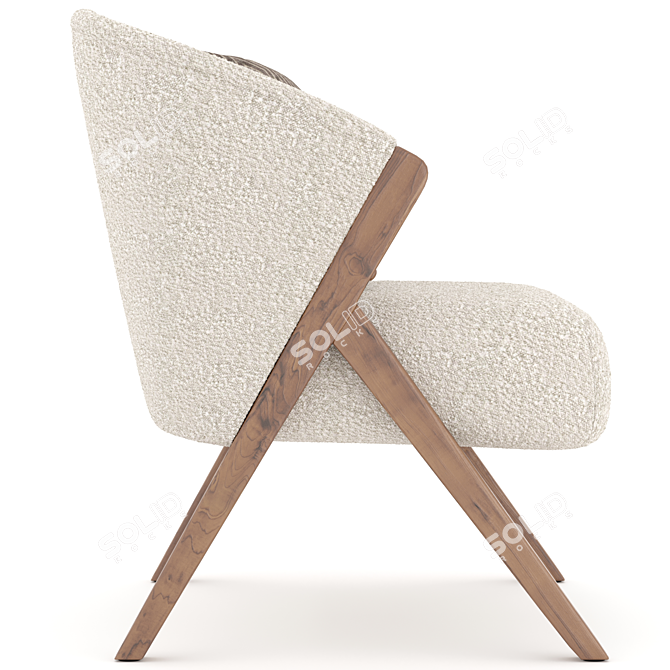 Zara Home Bouclé Armchair: Luxurious Upholstered Elegance 3D model image 8