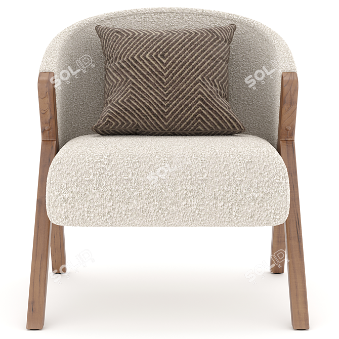 Zara Home Bouclé Armchair: Luxurious Upholstered Elegance 3D model image 9