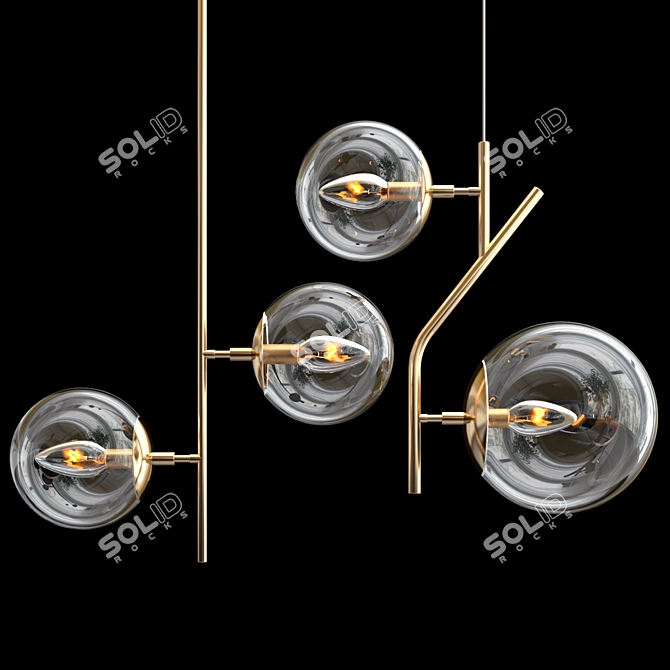 Spherical Pendant Lamp Collection 3D model image 1