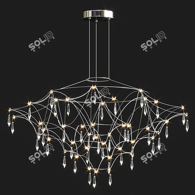 Glamor LED Chandelier: Elegant Illumination 3D model image 2