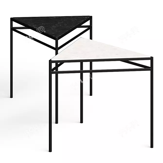 CB2 Wedge Side Table: Modern and Compact Design 3D model image 1