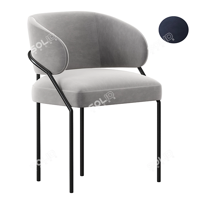 Elegant Meridiani Isetta Dining Chair 3D model image 1