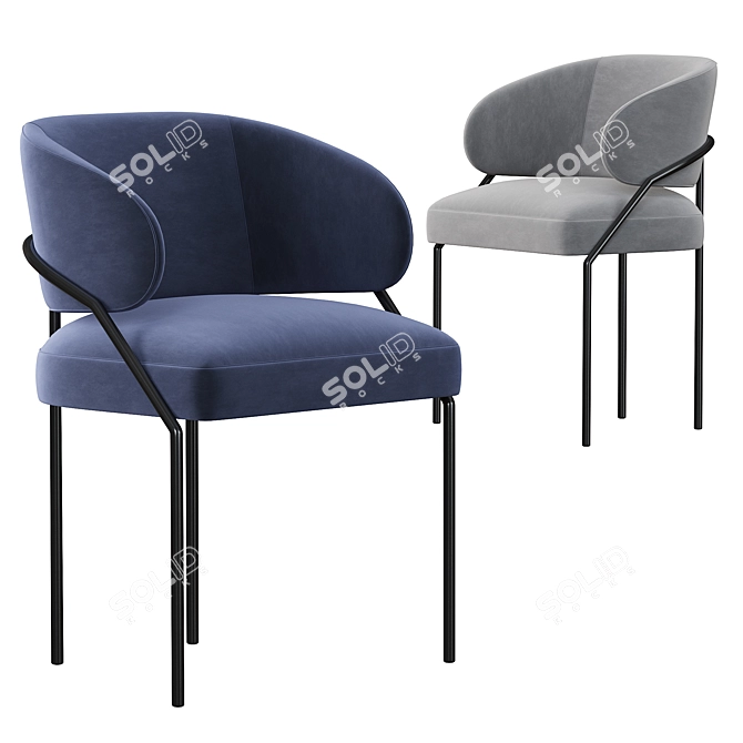 Elegant Meridiani Isetta Dining Chair 3D model image 2