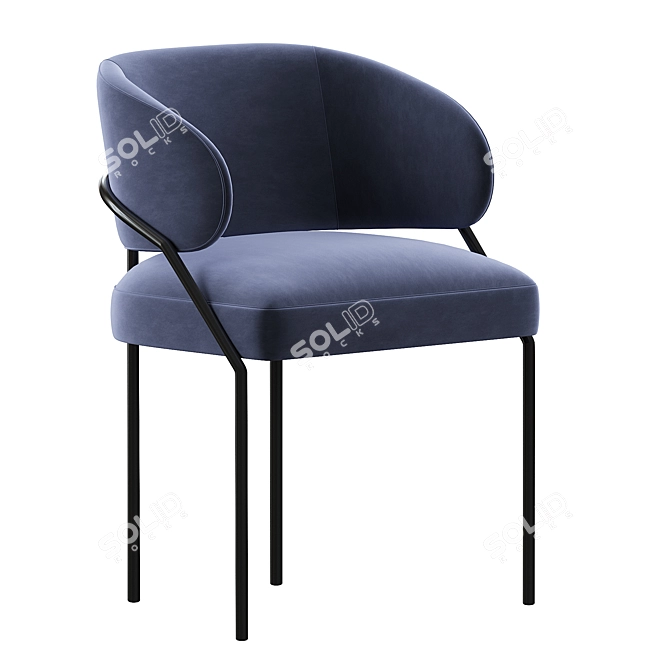 Elegant Meridiani Isetta Dining Chair 3D model image 3